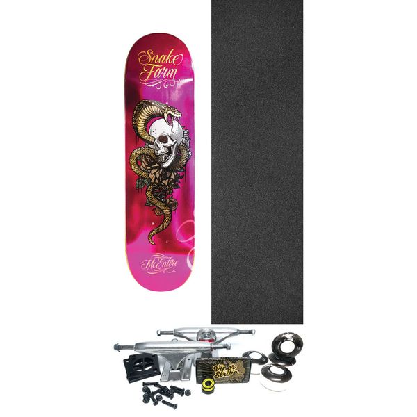 Snake Farm Skateboards Cody McEntire Pretty In Pink Skateboard Deck - 8.5" x 32" - Complete Skateboard Bundle